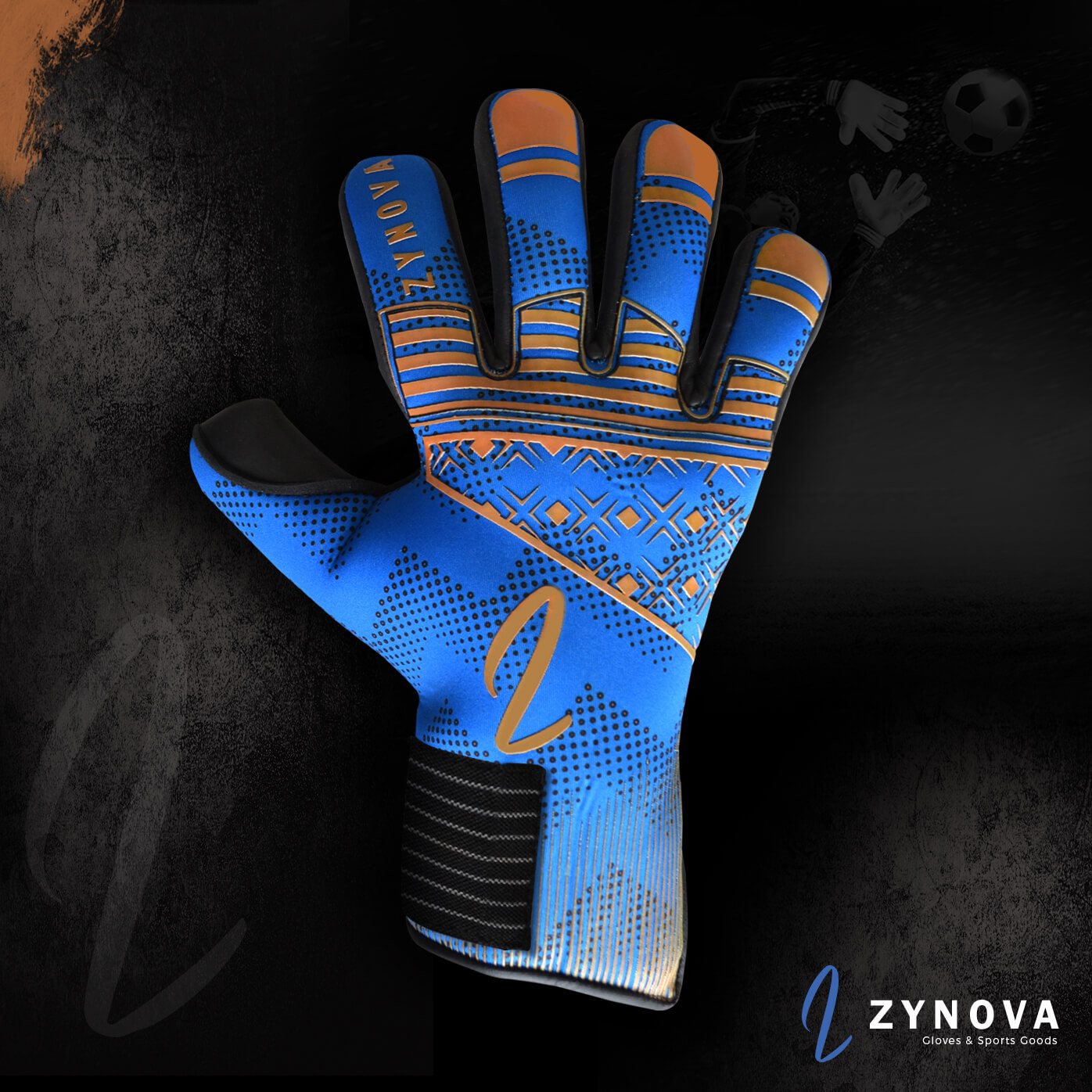 Goal keeper Gloves blue Long with Strap